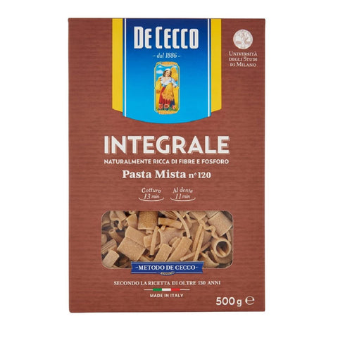Italian Gourmet E.R. Nudeln & Pasta 24x Pasta De Cecco Pasta Mista integrale n. 120 Vollkor italienisch Nudeln 500 g + Italian Gourmet polpa 400g 8001250008855
