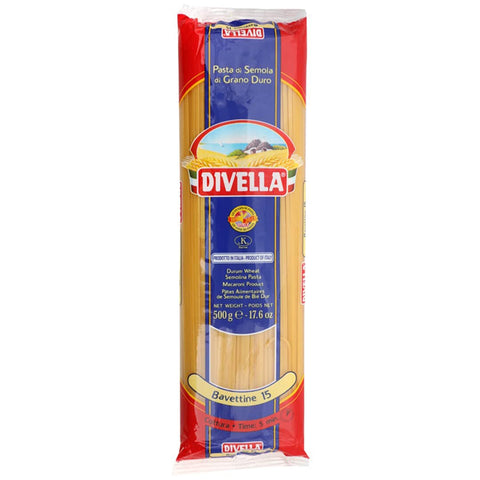 Divella Bavettine n°15 Hartweizengrieß Pasta Italienische Nudeln Packung 36x 500g inkl. Italian Gourmet Polpa di Pomodoro 400g Dose Original italienisch