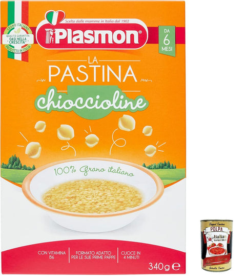 Italian Gourmet E.R. Nudeln & Pasta 3x Plasmon Chioccioline Pastina Infanzia Svezzamento Dai 6 Mesi 340 Grammi + Italian Gourmet polpa 400g 8001040012420