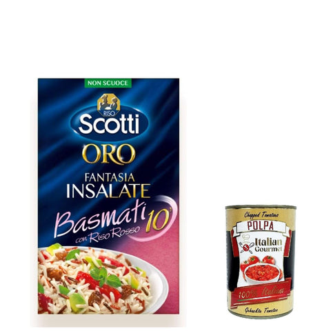Riso Scotti Oro Insalate Basmati 10' Mischung aus rot Voller Reis und Basmatireis 3x800g Original italienisch Pasta