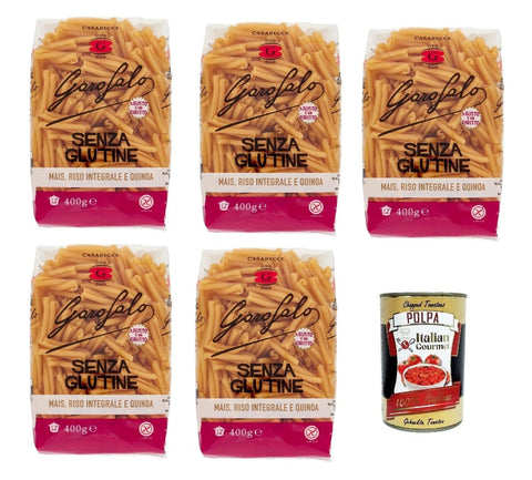 Italian Gourmet E.R. Nudeln & Pasta 5x Casarecce 400 g Senza Glutine Glutin free, glutenfrei Pasta Noodles + Italian Gourmet Polpa 400 g 8000139929779