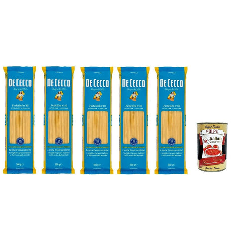 De Cecco Pasta 100% Fedelini n° 10 Noodles 5x500g Original italienisch