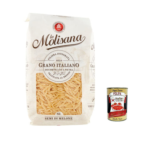 La Molisana Semi Di Melone N. 61 Pasta Lenta Lavorazione Teigwaren aus Hartweizengrieß Bronze-Zeichnung 500g 5x Original italienisch inkl. Italian Gourmet Polpa 400g