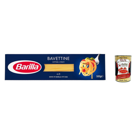 Barilla Bavettine Nr. 11 Nudeln pack 5x 500 g inkl. Italian Gourmet polpa 400g Original italienisch