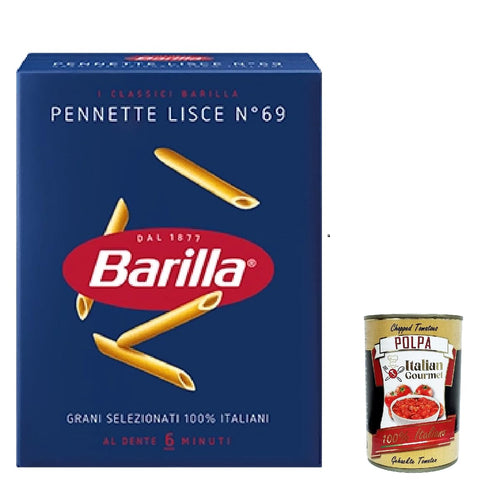 Pasta Pennette Lisce Nr. 69, 100% italienisch Nudeln 500 g pack 5x Original italienisch inkl. Italian Gourmet Polpa 400g