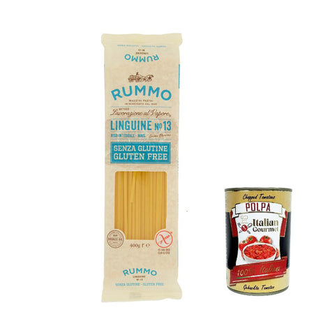 Rummo Pasta Linguine n. 13 senza Glutine, gluten free, 100% italienische Pasta nudeln glutenfrei 400g 5x Original italienisch inkl. Italian Gourmet Polpa 400g
