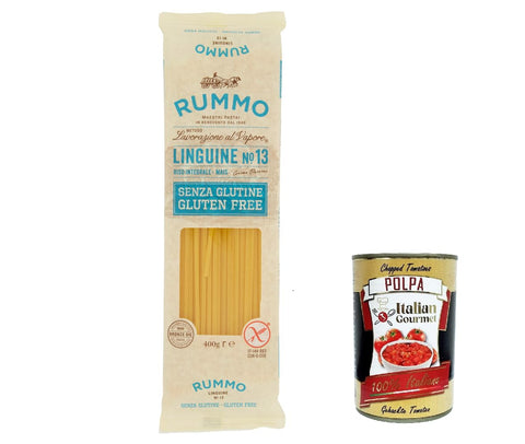 Rummo Pasta Linguine n. 13 senza Glutine, gluten free, 100% italienische Pasta nudeln glutenfrei 400g 5x Original italienisch inkl. Italian Gourmet Polpa 400g