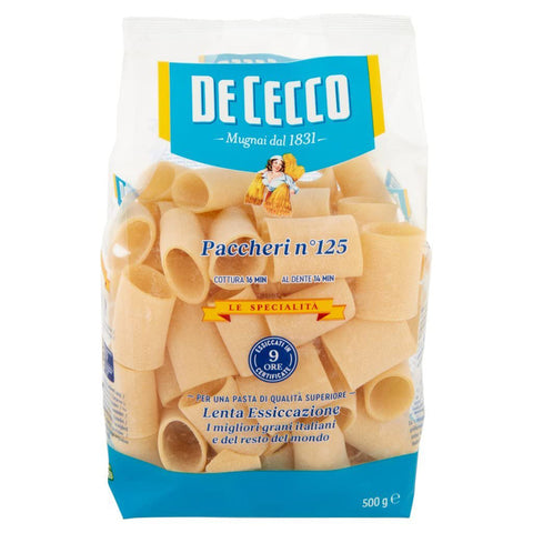 De Cecco Pasta Le specialita' 100% Italienisch Paccheri N°125 Nudeln 500g 8x Original italienisch inkl. Italian Gourmet Polpa 400g