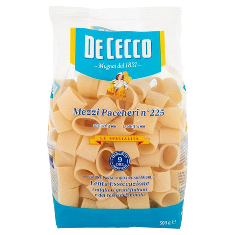 PASTA De Cecco Le specialita' 100% Paccheri rigati n. 225 Nudeln 8x500g Original italienisch Pasta