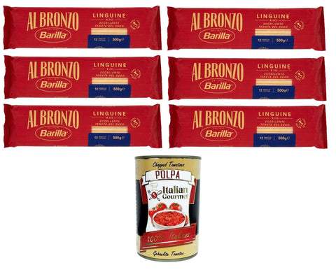 PASTA Al Bronzo Linguine Bronze Gezogene Pasta Rohe Verarbeitungsmethode 6x500g Original italienisch