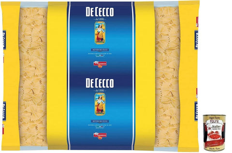 Italian Gourmet E.R. Nudeln & Pasta De Cecco Farfalle Pasta di Semola di Grano Duro Nudeln aus Hartweizengrieß 3Kg Packung + Italian Gourmet Polpa di Pomodoro 400g Dose 8001250180933