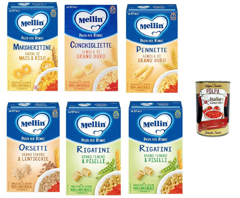 Mellin Pasta testpaket 6x 280g Original italienisch inkl. Italian Gourmet Polpa 400g