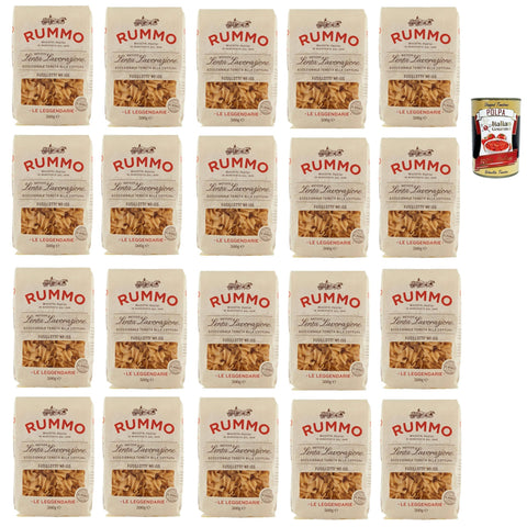 Rummo Fusillotti N°155 Pasta Lenta Lavorazione Teigwaren aus Hartweizengrieß Bronze - Zeichnung 20x 500g inkl. Italian Gourmet polpa 400g Original italienisch