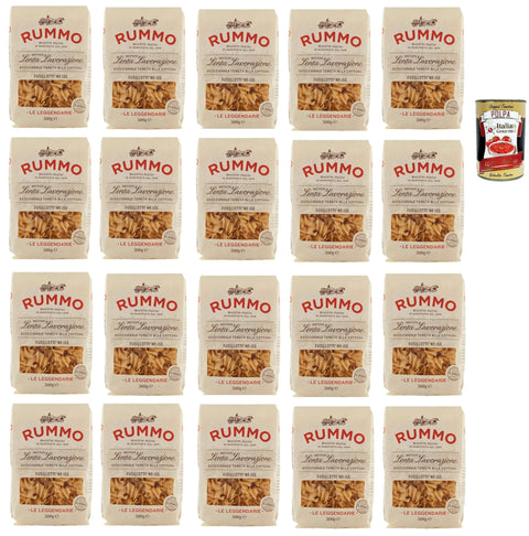 Italian Gourmet E.R. Nudeln & Pasta Rummo Fusillotti N°155 Pasta Lenta Lavorazione Teigwaren aus Hartweizengrieß Bronze-Zeichnung 20x 500g + Italian Gourmet polpa 400g 8032804040014