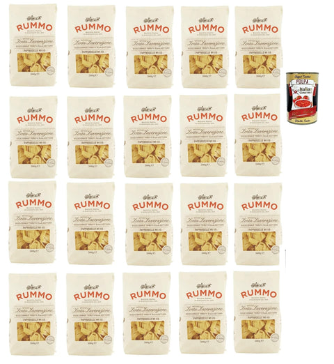 Italian Gourmet E.R. Nudeln & Pasta Rummo Pappardelle № 119, Pasta Lenta Lavorazione Teigwaren aus Hartweizengrieß Bronze-Zeichnung 20x 500g + Italian Gourmet polpa 400g 8032804040014