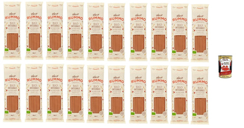 Italian Gourmet E.R. Nudeln & Pasta Rummo Pasta Integrale Spaghetti N° 3, Vollkornnudeln Nudeln Vollkorn Italienische Pasta 20x 500g + Italian Gourmet polpa 400g 8032804040014