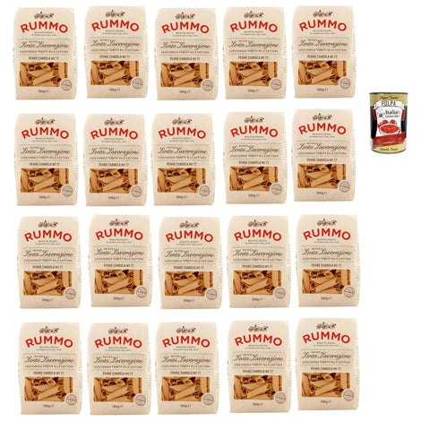 Rummo Penne Candela n° 77 Pasta Lenta Lavorazione Teigwaren aus Hartweizengrieß Bronze Zeichnung 20x500g Original italienisch