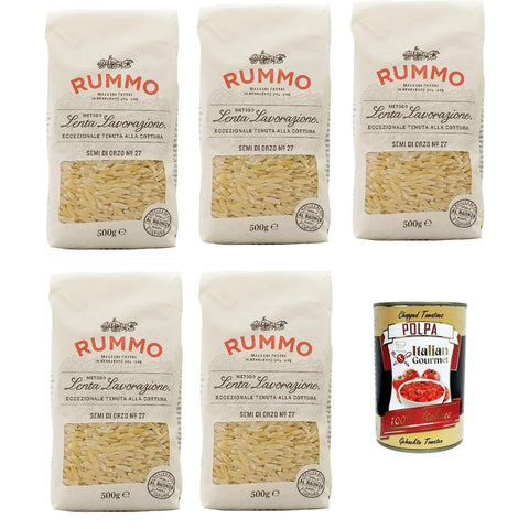 Rummo Semi di Orzo n° 27 Pasta Lenta Lavorazione Teigwaren aus Hartweizengrieß Bronze Zeichnung 5x500g Original italienisch