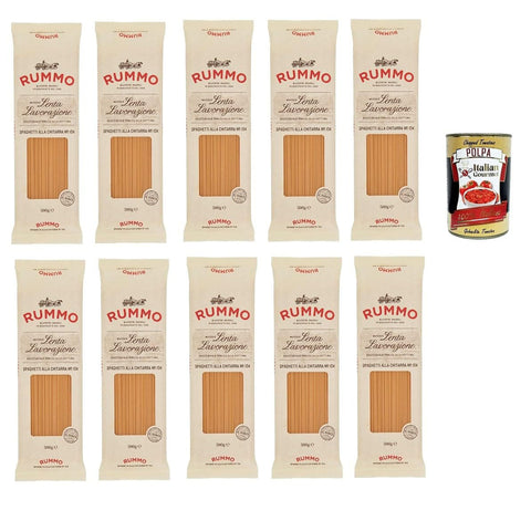 Rummo Spaghetti alla chitarra n° 104 Pasta Lenta Lavorazione Teigwaren aus Hartweizengrieß Bronze Zeichnung 10x500g Original italienisch