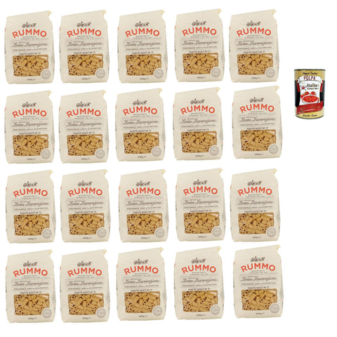Rummo Tubetti rigati n° 72 Pasta Lenta Lavorazione Teigwaren aus Hartweizengrieß Bronze-Zeichnung 20x 500g Original italienisch inkl. Italian Gourmet Polpa 400g