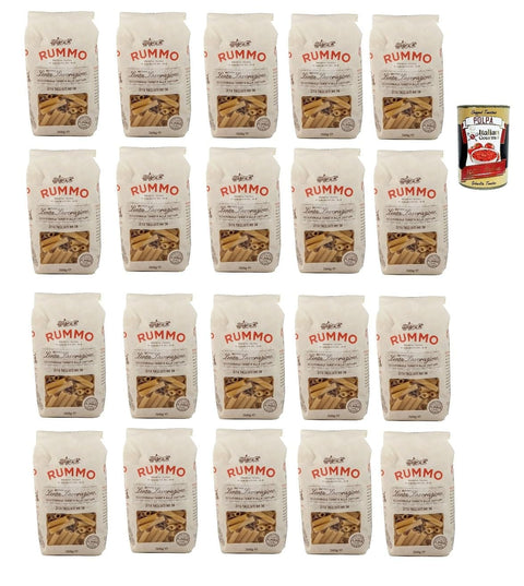 Italian Gourmet E.R. Nudeln & Pasta Rummo Ziti Tagliati n° 36 Pasta Lenta Lavorazione Teigwaren aus Hartweizengrieß Bronze-Zeichnung 20x 500g + Italian Gourmet polpa 400g 8032804040014