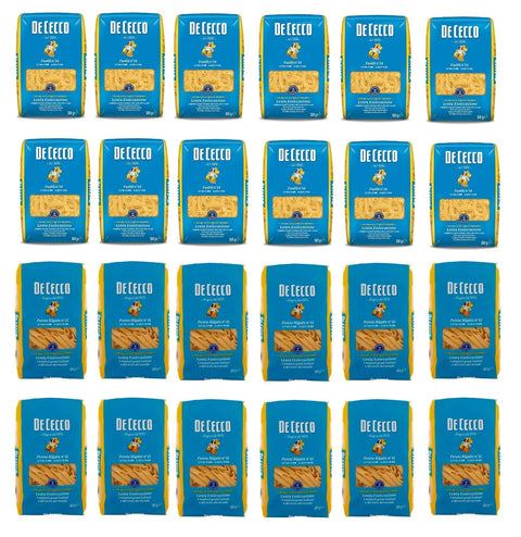 Italian Gourmet E.R. Nudeln & Pasta Testapaket Pasta De Cecco 100% Italienisch 12x Fusilli n. 34 Nudeln 500g 12x Penne rigate 500g ( 24x 500g ) + Italian Gourmet Polpa 400g 8001250120342