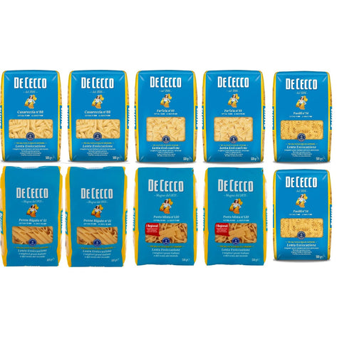 De Cecco TESTPAKET Pasta De Cecco Classic Pasta ( ) Italian Hartweizengrieß Nudeln 10x 500g inkl. Italian Gourmet polpa 400g Original italienisch