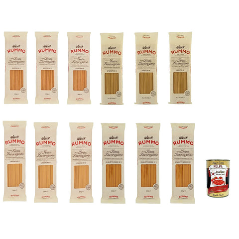 Rummo Testpaket Bucatini Spaghetti Linguine Hartweizengrieß Pasta Italienische Nudeln Packung 12x500g Original italienisch