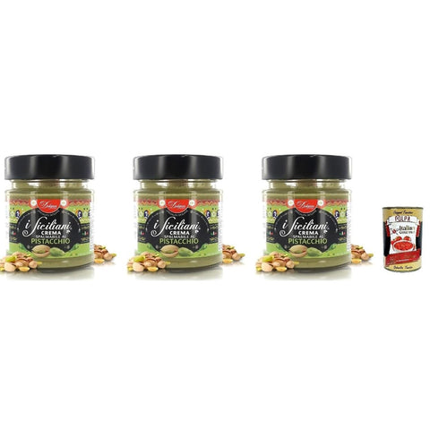 Dolgam I Siciliani Pistaziencreme,, Palmölfrei, Glutenfrei 3x200g Original italienisch Nussaufstrich