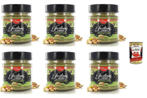 DOLGAM I Siciliani Pistaziencreme,, Palmölfrei, Glutenfre 6 x 200 g inkl. Italian Gourmet polpa 400g Original italienisch