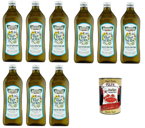 Italian Gourmet E.R. Öl Farchioni Fior Di Vita verschiedene Samenöle Omega 3 6 9 und Vitamin E 9x1lt+ Italian Gourmet Polpa di Pomodoro 400g 8032804040014