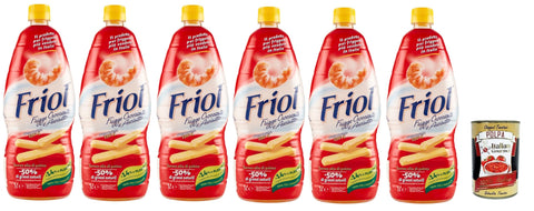 Italian Gourmet E.R. Öl Friol Olio di Semi di Girasole, Frigge, Croccante e Asciutto, Frittieröl, Sonnenblumenkernöl, Knusprig und trocken, 6x 1L + Italian Gourmet polpa 400g 8032804040014
