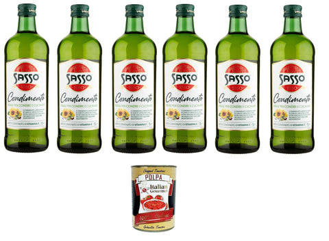 Italian Gourmet E.R. Öl Sasso Condimento Ideale per Condire e Cucinare Gewürz, ideal zum Würzen und Kochen, 6x1lt+ Italian Gourmet polpa 400g 8032804040014