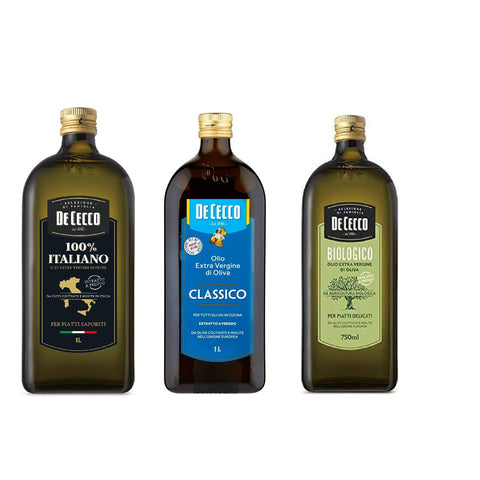 De Cecco Speiseöl Olio Extra Vergine Di Oliva Classico 100% italiano Biologico Extra Natives Olivenöl 100% Italienisches Öl Testpaket Original italienisch