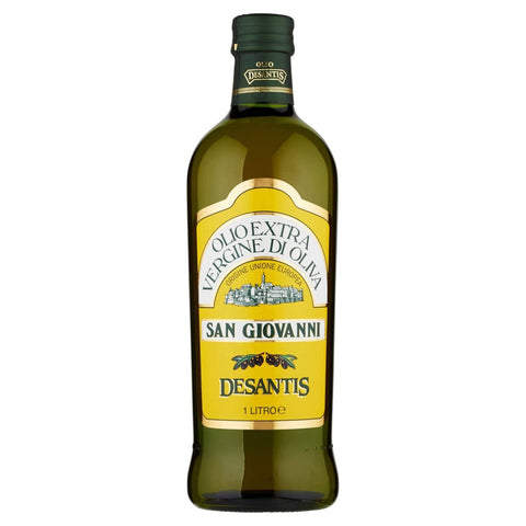 De santis Desantis Olivenöl 1 Liter San Giovanni - extra nativ - Olio Extra Vergine di Oliva 3x Original italienisch inkl. Italian Gourmet Polpa 400g