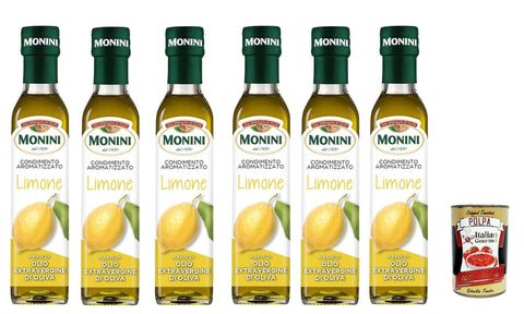Italian Gourmet E.R. Oliven 6x Monini Gewürz auf Basis von nativem Olivenöl extra mit Zitronengeschmack 250ml + Italian Gourmet polpa 400g 8005510001266