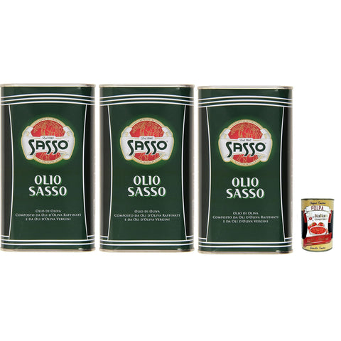 Sasso Olio Extra vergine D'oliva Natives Olive Olivenöl 100%, Extra virgin oil 3x1l Original italienisch Feinkost
