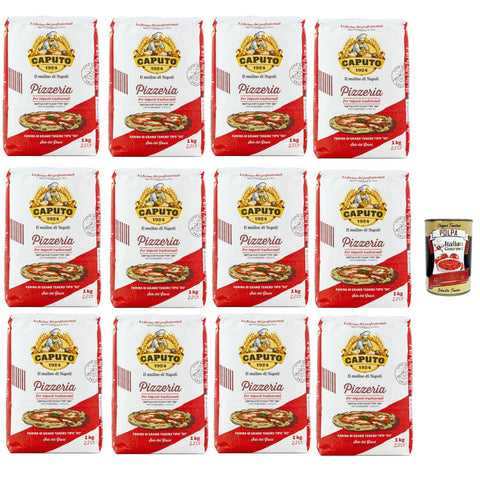 Caputo Farina Molino Caputo Pizzeria, farina per Pizza Napoli Pizzamehl Pizza Mehl Tipo 00 ' 12x 1kg inkl. Italian Gourmet polpa 400g Original italienisch