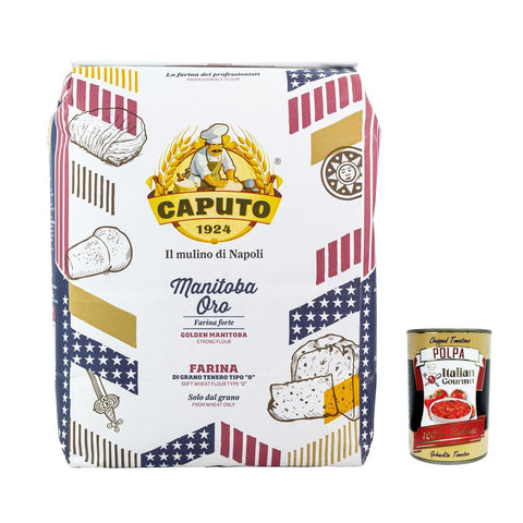 Caputo Farina Molino Manitoba oro Pizza Napoli Pizzamehl Pizza Mehl 5kg 5x Original italienisch inkl. Italian Gourmet Polpa 400g