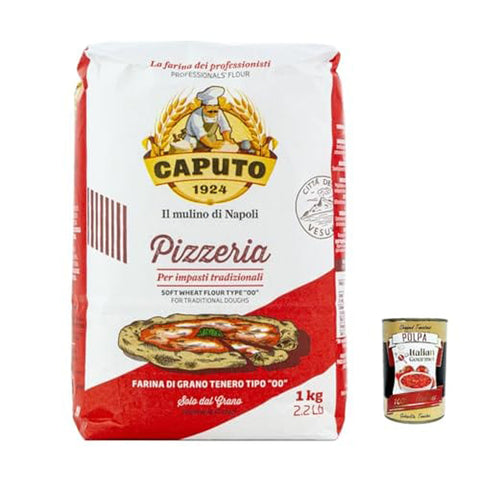 Farina Molino Caputo Pizzeria, farina per Pizza Napoli Pizzamehl Pizza Mehl 1kg Tipo 00 ' 8x Original italienisch inkl. Italian Gourmet Polpa 400g