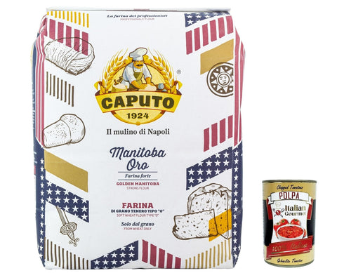 Caputo Farina Molino Caputo Manitoba oro Pizza Napoli Pizzamehl Pizza Mehl 5kg inkl. Italian Gourmet polpa 400g Original italienisch