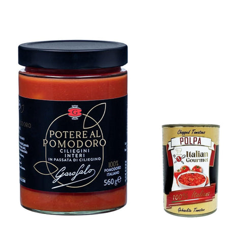 GAROFALO Ciliegini interi in passata di pomodoro ciliegino, Kirschtomaten tomaten 100% italienisch 560g 3x Original italienisch inkl. Italian Gourmet Polpa 400g