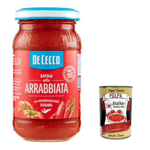 DE CECCO Sugo arrabbiata pastasauce tomatensauce mit chilly 200g aus italien pasta 3x Original italienisch inkl. Italian Gourmet Polpa 400g