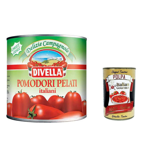 Divella Pelatoni, Ganze geschälte Tomaten, whole peeled tomatoes 2500g 3x Original italienisch inkl. Italian Gourmet Polpa 400g