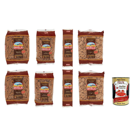 Divella Testpaket Pasta integrale Vollkorn italienisch Nudeln 8x 500 g Original italienisch inkl. Italian Gourmet Polpa 400g