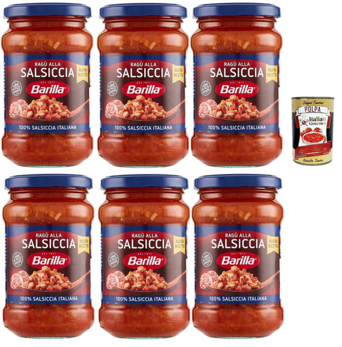 Italian Gourmet E.R. Pasta & Saucen Sugo Ragù Salsiccia Condimento per Pasta, Fertig Soße mit 100 % italienischer Wurst, 6x 300g + Italian Gourmet polpa 400g 8032804040014