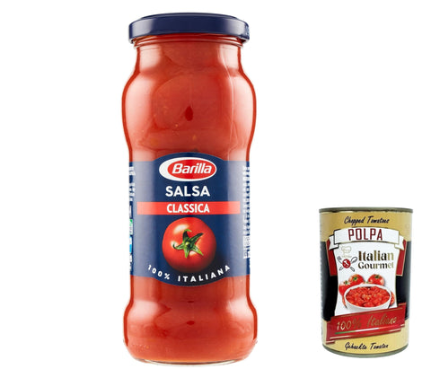 Italian Gourmet E.R. Pastasaucen 12x Barilla Salsa pronta classica fertig sauce mit natives Olivenöl Extra 300g + Italian Gourmet polpa 400g 8076809575119