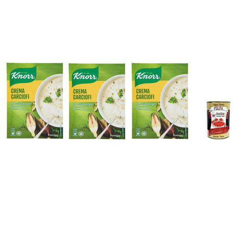 Knor Crema Carciofi Artischockencreme 3 Portionen + 3x 88gr inkl. Italian Gourmet polpa 400g Original italienisch