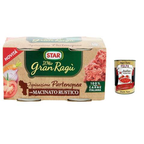 Il mio Gran ragù Star Ispirazione partenopeo Mit rustikalem Boden tomatensauce 2x 100g sauce Tomatensuppe 6x Original italienisch inkl. Italian Gourmet Polpa 400g