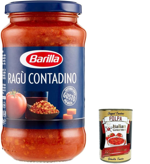 Italian Gourmet E.R. Pastasaucen 6x ragu ragù alla contadino tomatensauce mit Rotwein 400g aus italien + Italian Gourmet polpa 400g 8076809525244